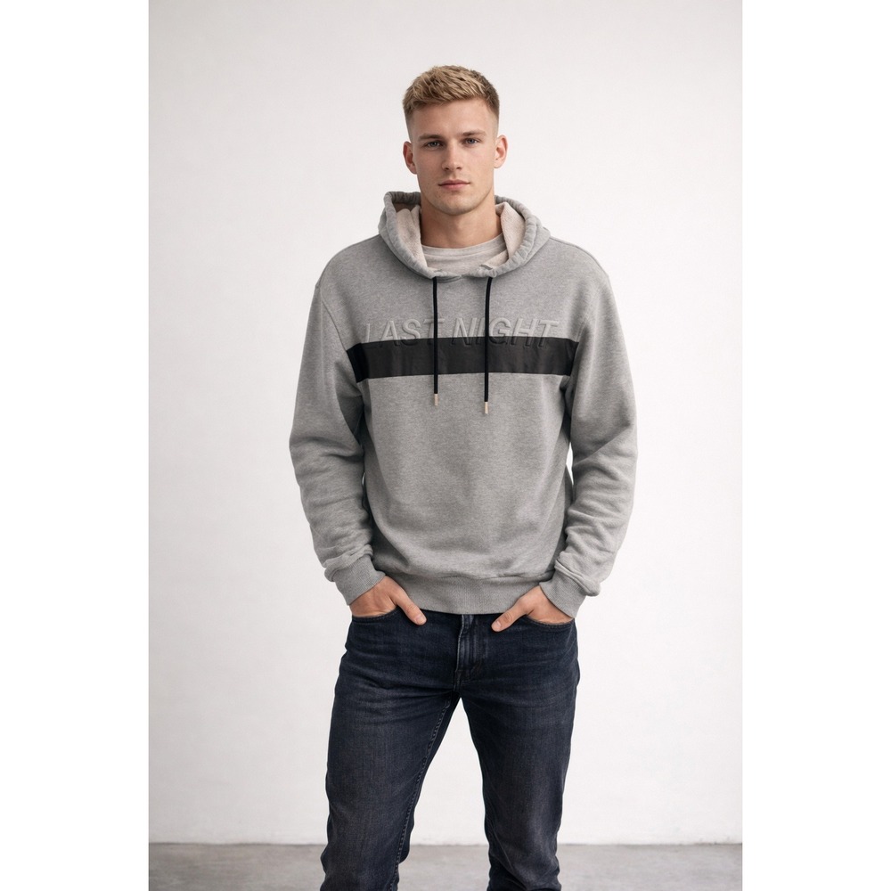 Diesel Black Gold Mens Gray Last Night Graphic‎ Pullover Hoodie XL